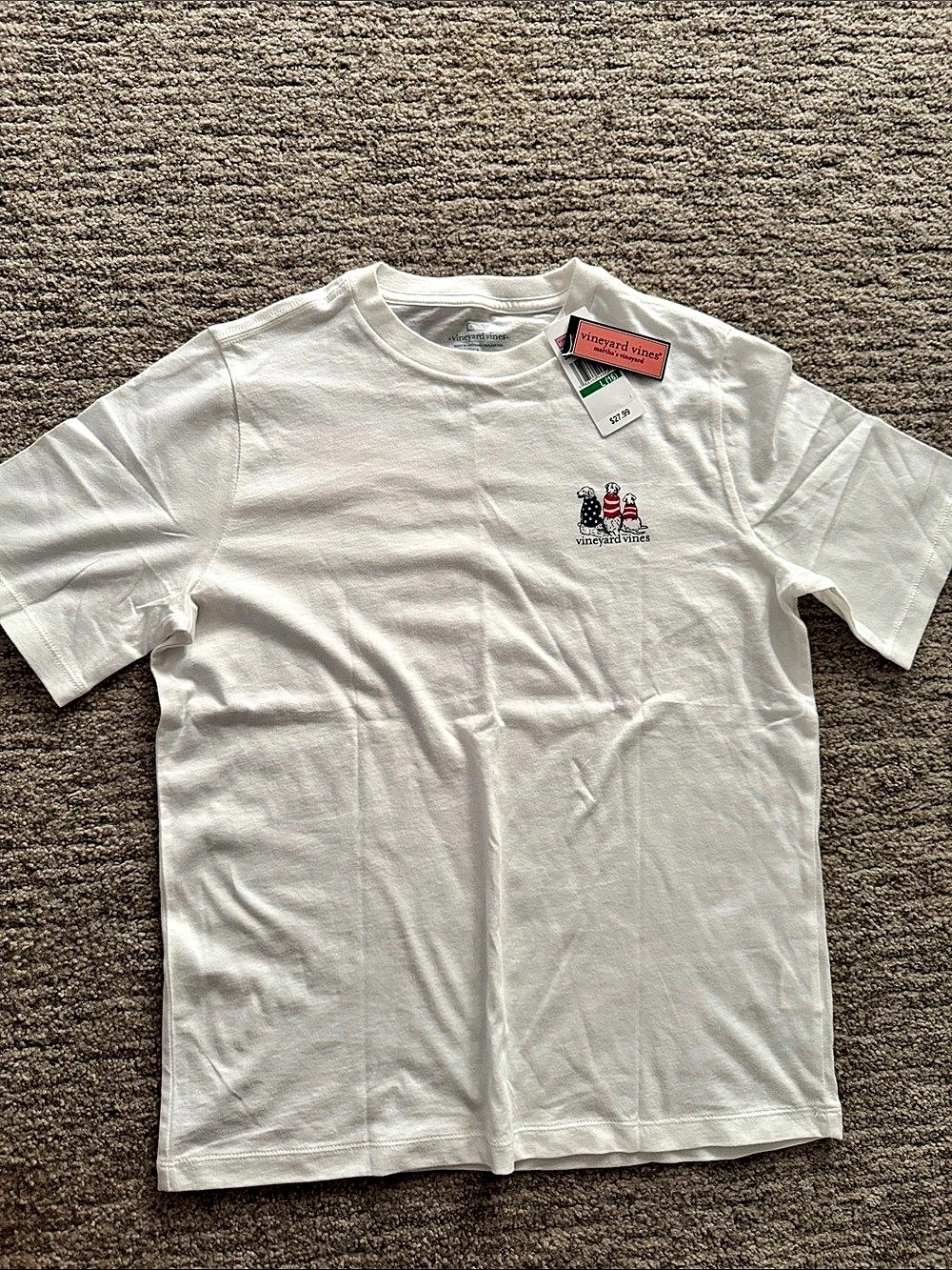 vineyard vines Graphic Dog Print Cotton Tee Size Large NWT